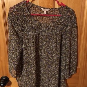 Lauren Conrad Flower Print Blouse